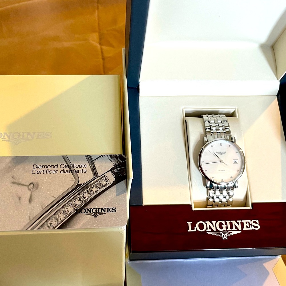 New Authentic Longines Elegant diamond watch
